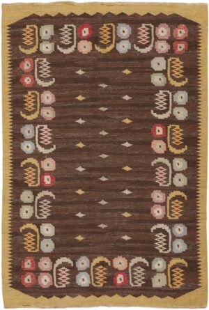 Vintage Swedish Kilim 45647 Nazmiyal Antique Rugs
