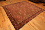 Rustic Square Shape Geometric Design Antique Indian Agra Area Rug 45477 by Nazmiyal Rugs
