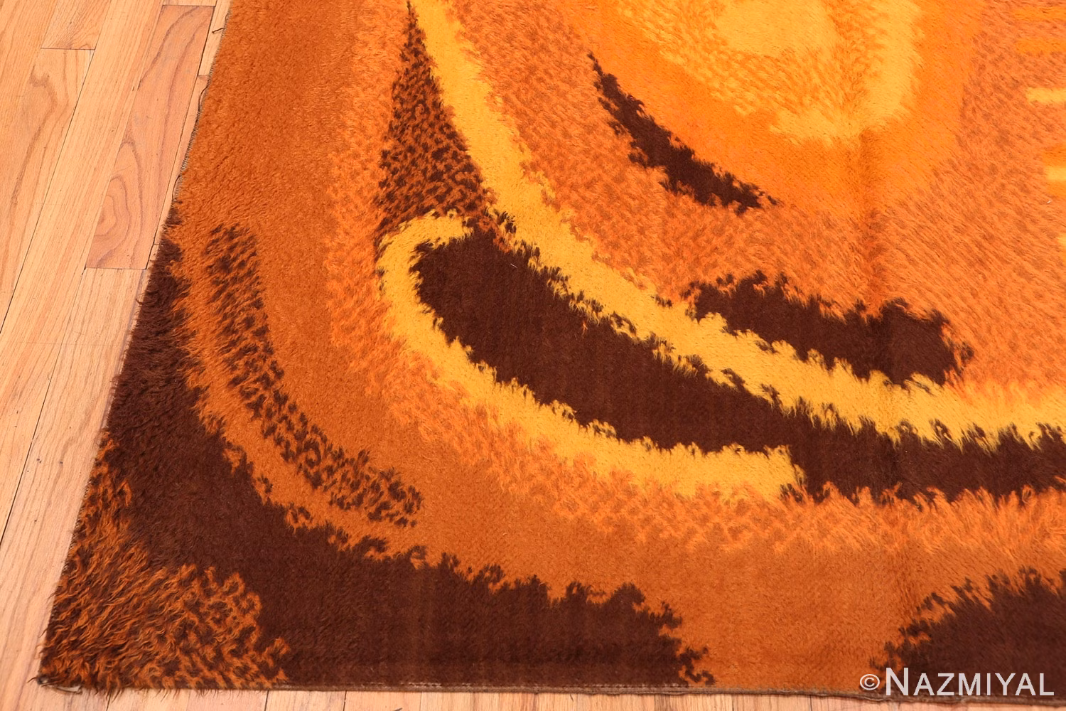 Corner vintage Swedish Rya rug 45531 by Nazmiyal