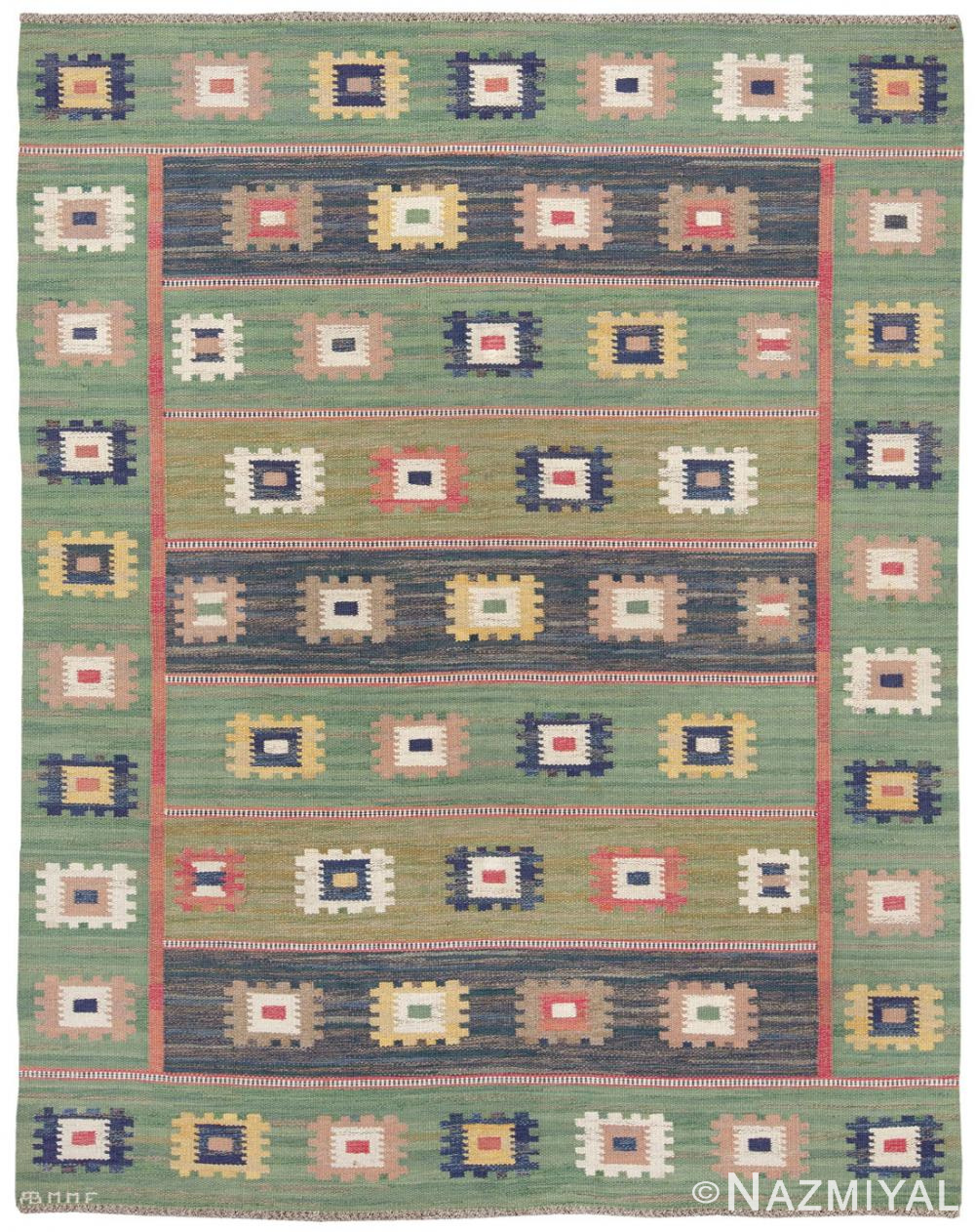 Vintage Swedish Marta Maas Fjatterstorm Rug 45515 Nazmiyal Antique Rugs