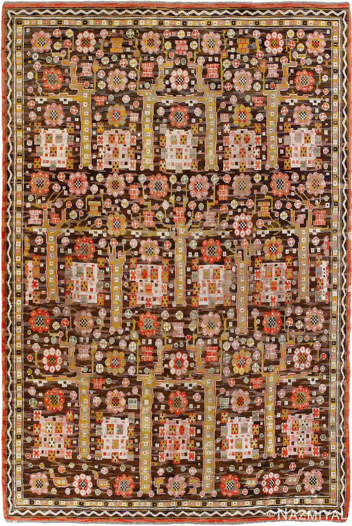 Vintage Swedish Rug Scandinavian Rug 45521 Detail/Large View