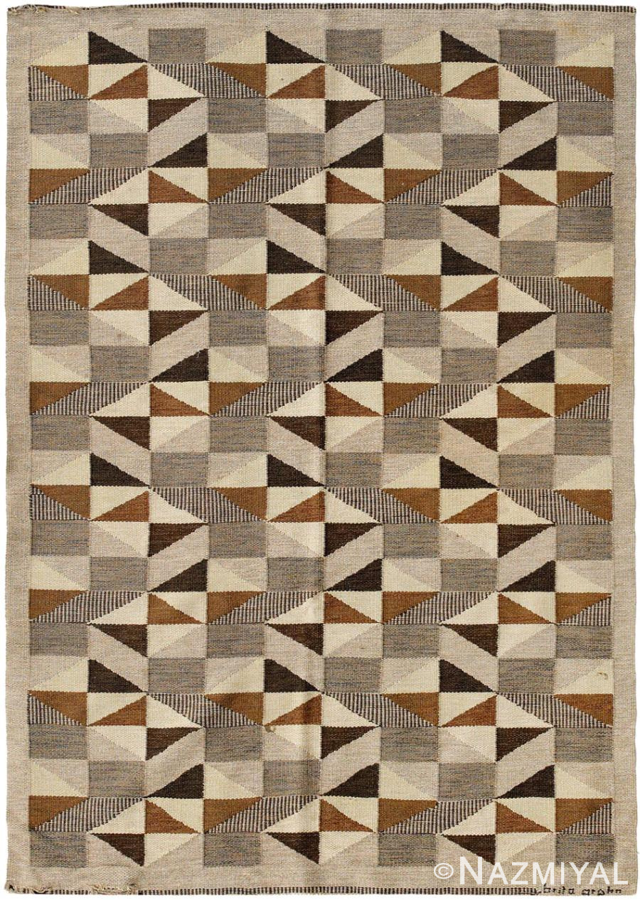 Vintage Swedish Scandinavian Rug 45522 Nazmiyal