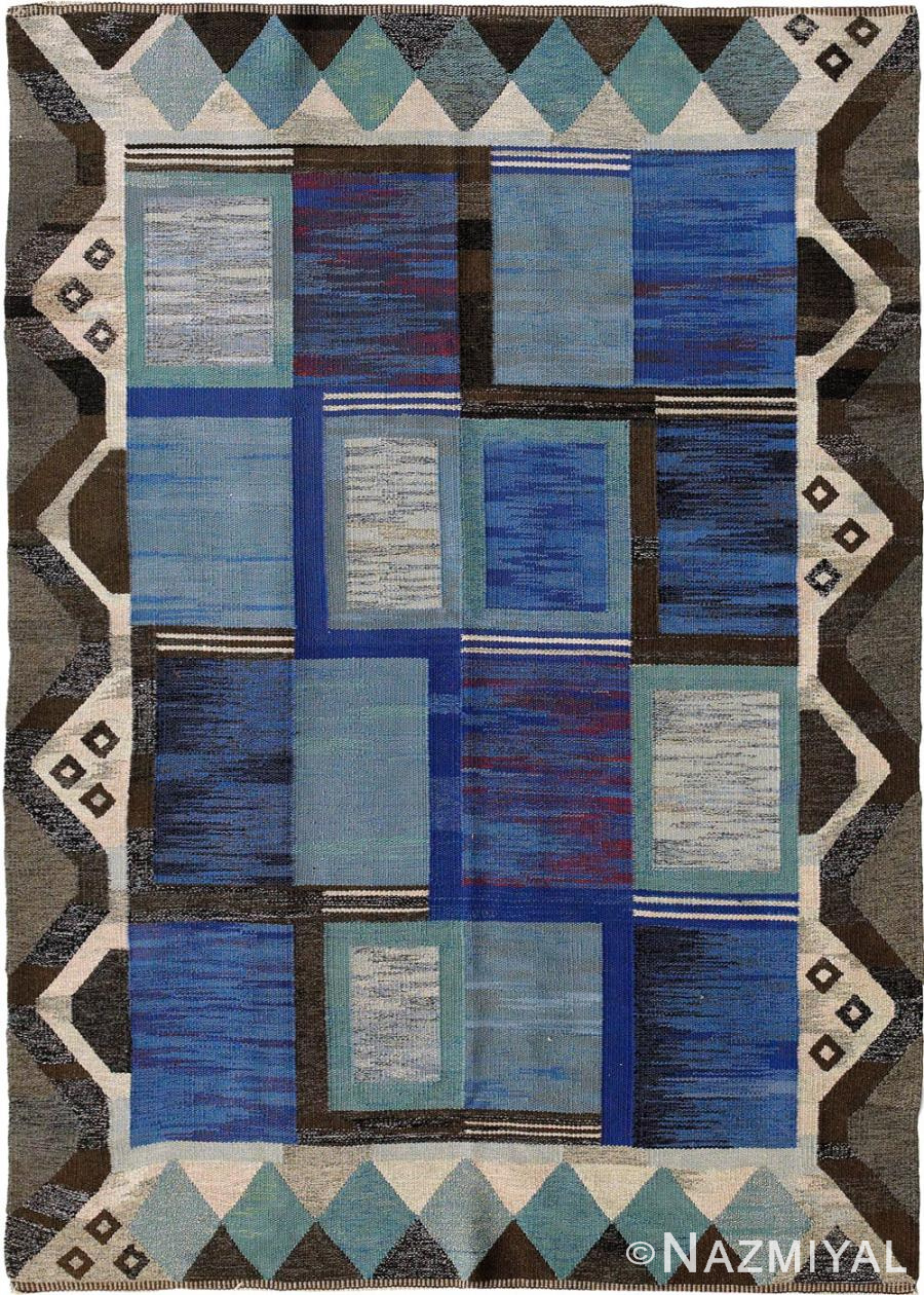 Vintage Swedish Kilim Scandinavian Rug 45523 Nazmiyal