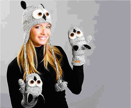 Knitted Animal Hat with Matching Mittens Knitted Animal Hat with Matching Mittens - Namziyal