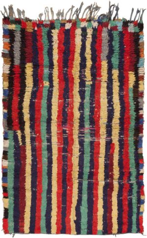 Colorful Striped Vintage Moroccan Rug 45734 Nazmiyal Antique Rugs