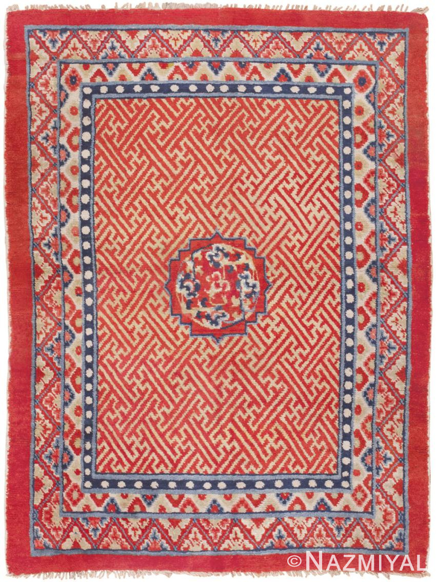 Tibetan Rug Antique Carpet 45640 By Nazmiyal Antique Tibetan Rug 45640 Detail Large View