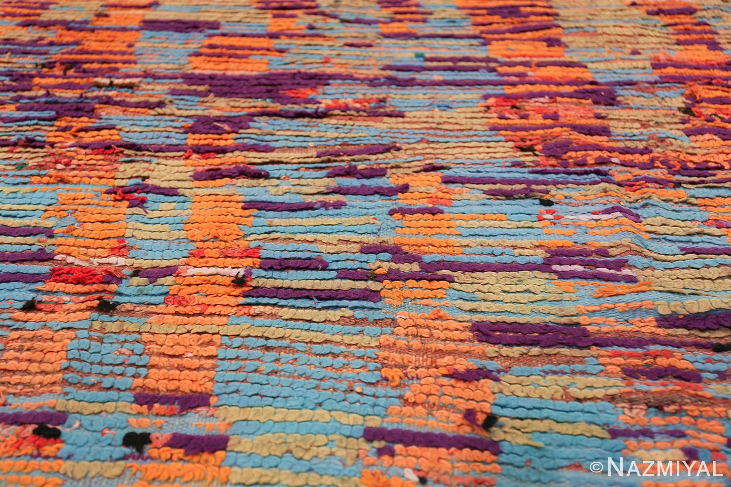 Vintage Moroccan Rug 49860 Rows of Colors Nazmiyal