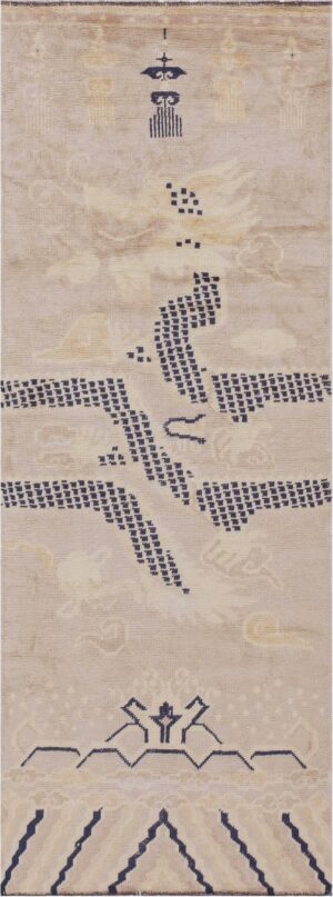 Antique Chinese Column Rug #45795 by Nazmiyal Antique Rugs