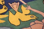 Bird detail vintage Swedish rug designed by Corneille 45797 Nazmiyal collection