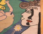 Detail vintage Swedish rug designed by Corneille 45797 Nazmiyal collection