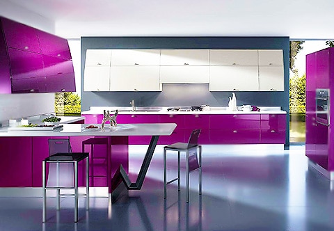 Modern Purple Kitchen Interior Design Modern Purple Kitchen Interior Design by Nazmiyal