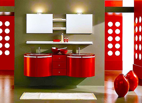 Modern red Bathroom Interior Design Modern red Bathroom Interior Design by Nazmiyal