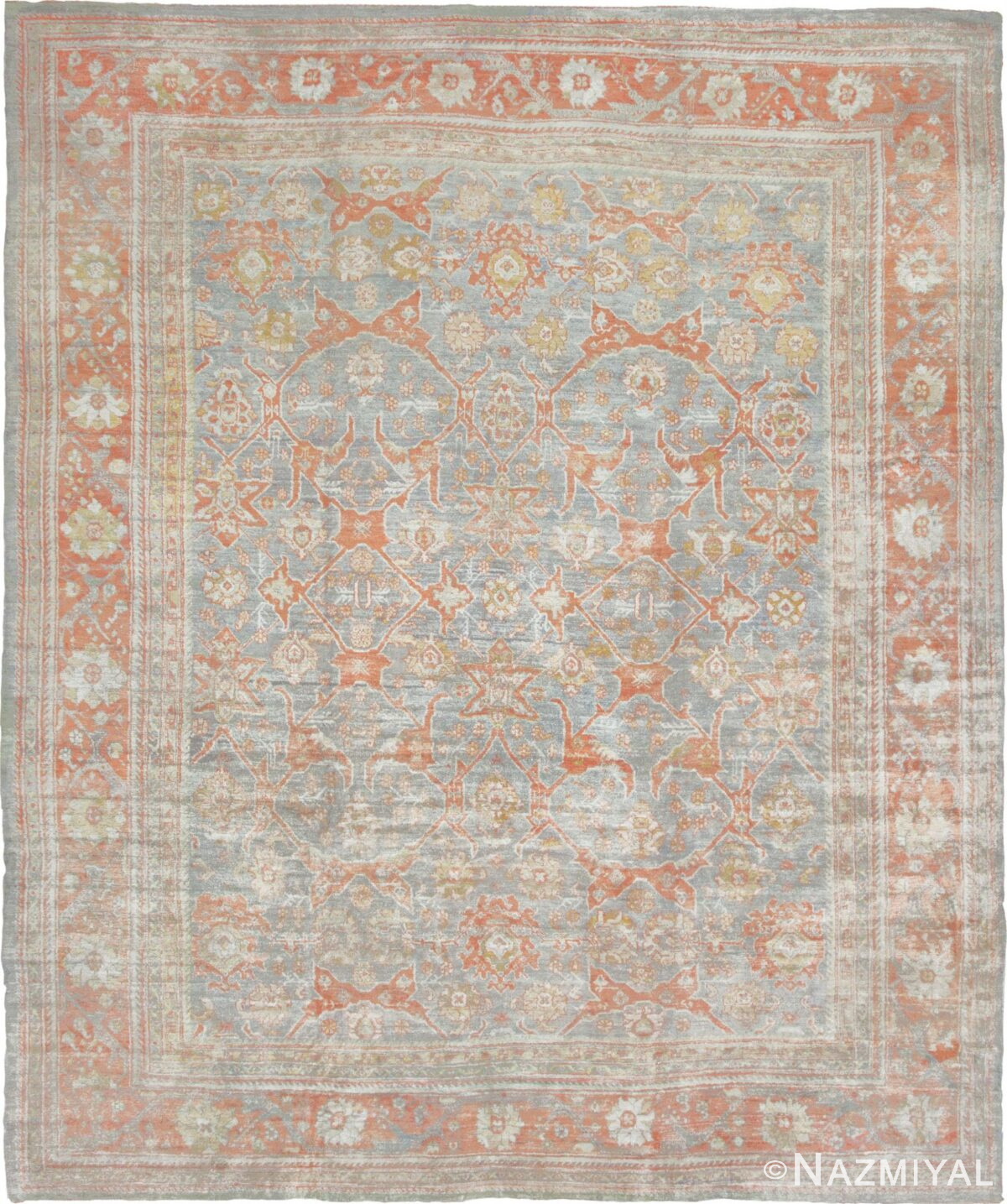 Antique Angora Oushak Turkish Rug 44415 Nazmiyal Antique Rugs