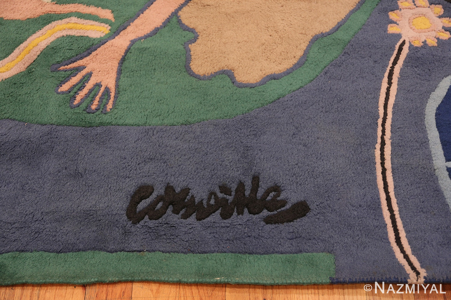 Signature vintage Swedish rug designed by Corneille 45797 Nazmiyal collection