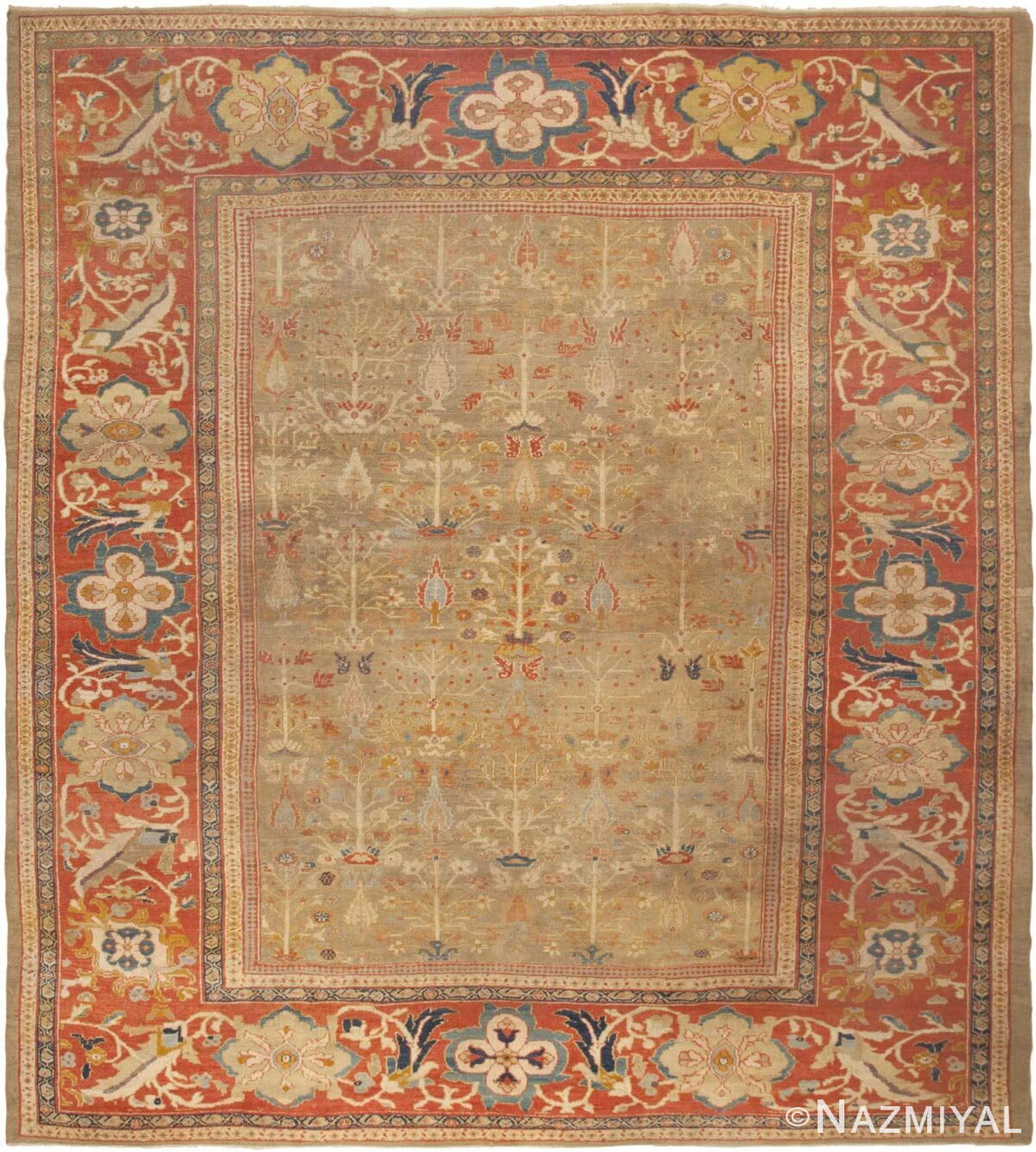 Antique Ziegler Sultanabad Carpet 44630 Nazmiyal Antique Rugs