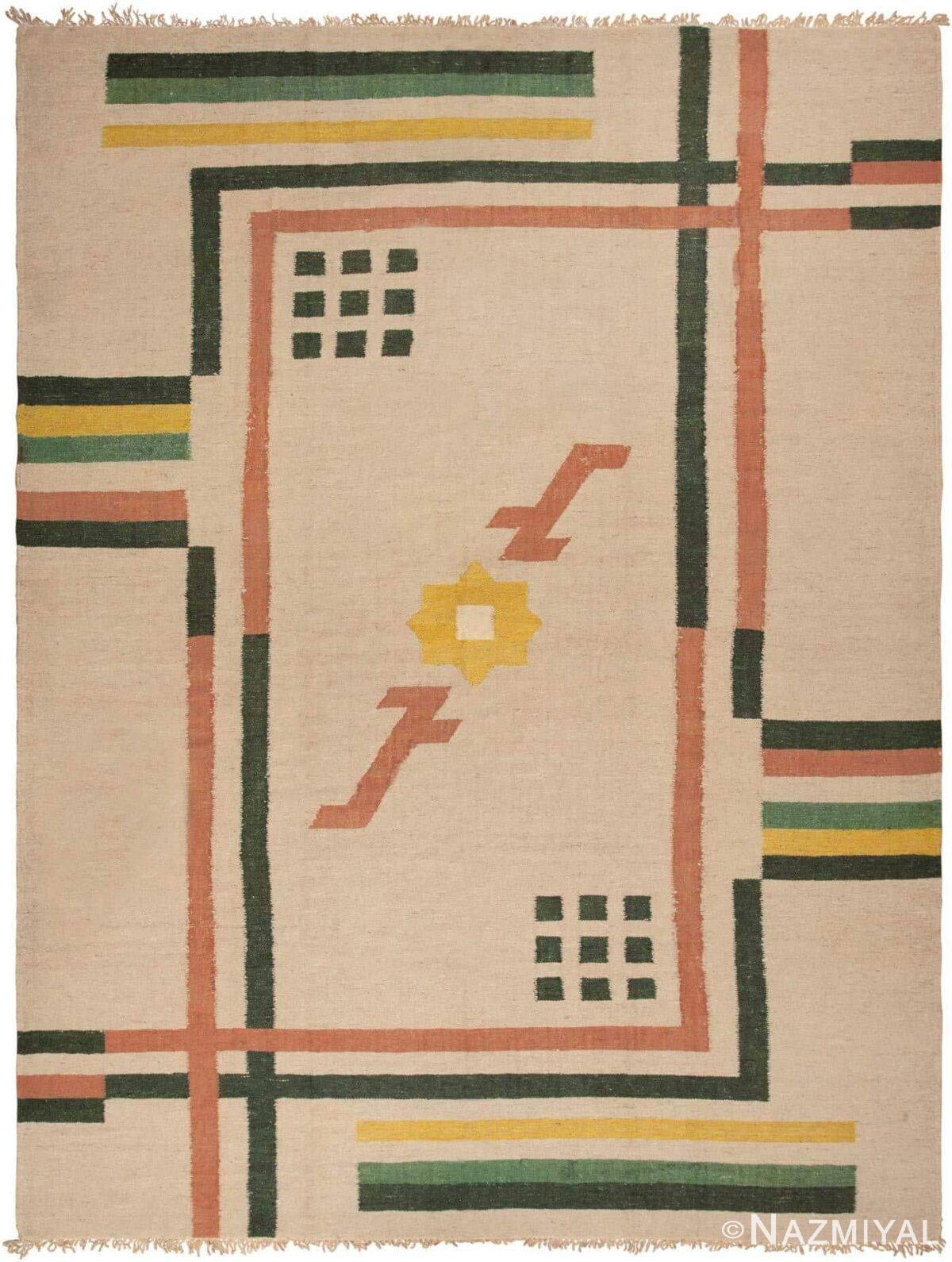 Vintage Swedish Rug 45231 Nazmiyal Antique Rugs