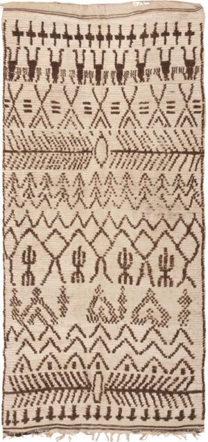 Tribal Vintage Moroccan Beni Ourain Area Rug #46042 by Nazmiyal Antique Rugs