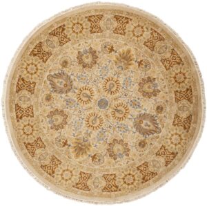 Modern Pakistani Tabriz Design New Round Rug 44674 Nazmiyal