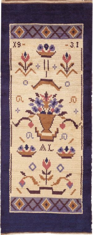 Vintage Swedish Barbro Springchorn Rug #46144 by Nazmiyal Antique Rugs