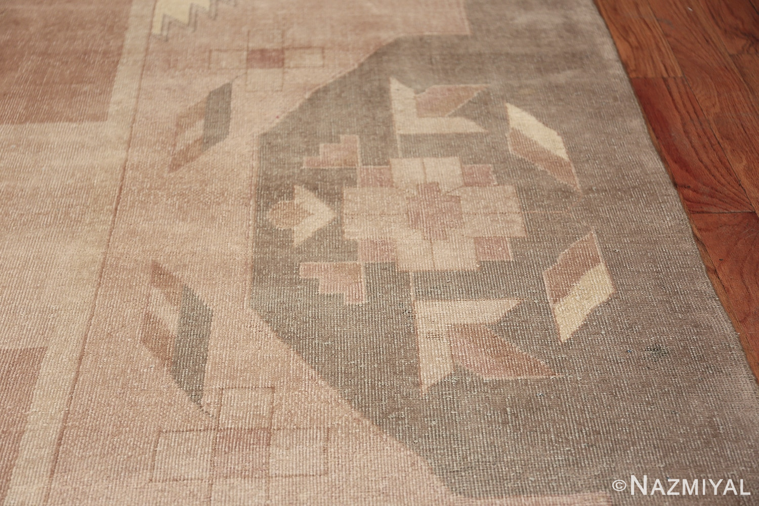 Large Oversized Geometric Art Deco Indian Vintage Rug 44926 Border Design Nazmiyal