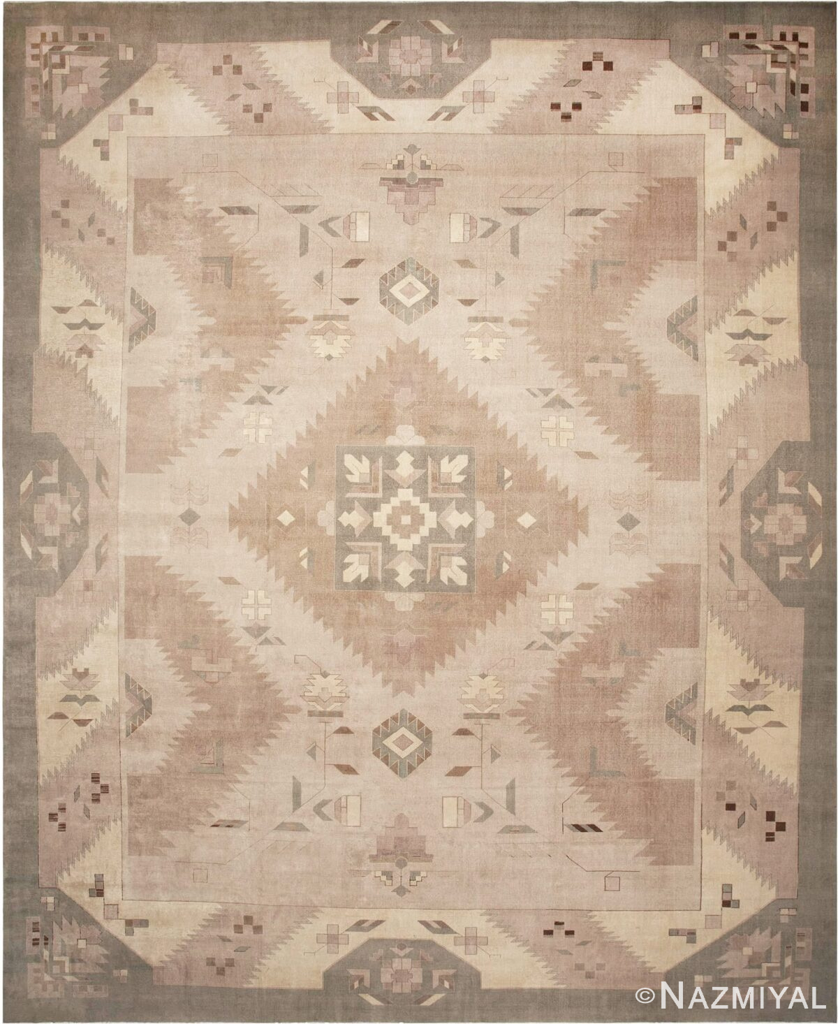 Large Oversized Geometric Art Deco Indian Vintage Rug #44926 by Nazmiyal Antique Rugs