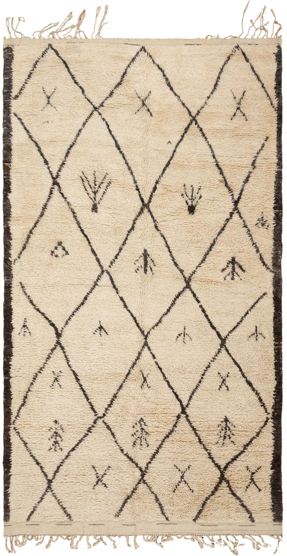 Beni Ourain Vintage Moroccan Rug 46169 Nazmiyal Antique Rugs