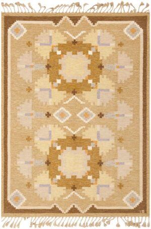 Vintage Swedish Ingegerd Silow Kilim 46216 Nazmiyal Antique Rugs