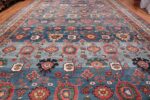 Oversized Blue Antique Persian Malayer Geometric Rug 45761 Field Nazmiyal