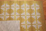 vintage swedish double sided kilim 46208 yellow corner Nazmiyal