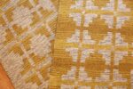 vintage swedish double sided kilim 46208 yellow weave Nazmiyal
