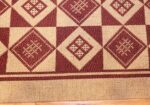 vintage swedish double sided kilim 46211 cream border Nazmiyal