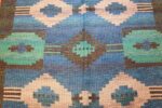 vintage swedish double sided rug 46212 blue Nazmiyal