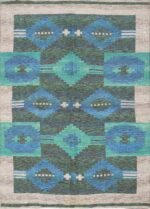 vintage swedish double sided rug 46212 Nazmiyal