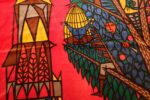 vintage velvet print scandinavian rug by stig lindberg 46237 devil Nazmiyal
