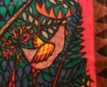 vintage velvet print scandinavian rug by stig lindberg 46237 rooster Nazmiyal