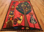 vintage velvet print scandinavian rug by stig lindberg 46237 whole Nazmiyal