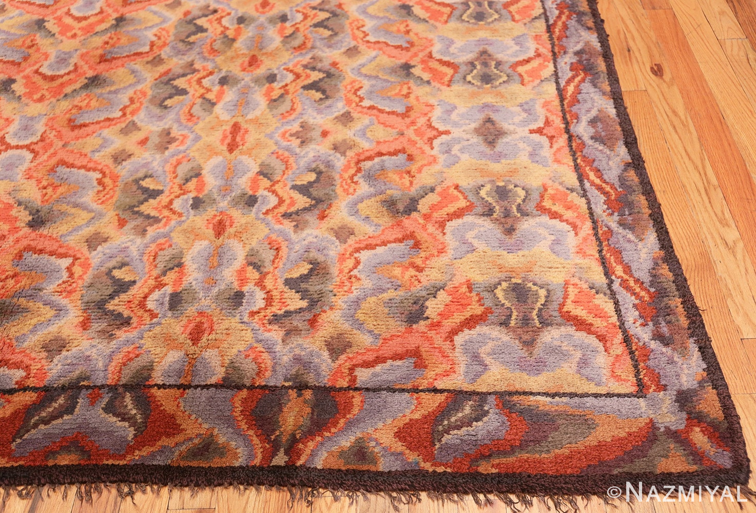 Corner Vintage Swedish Scandinavian rug 46239 by Nazmiyal