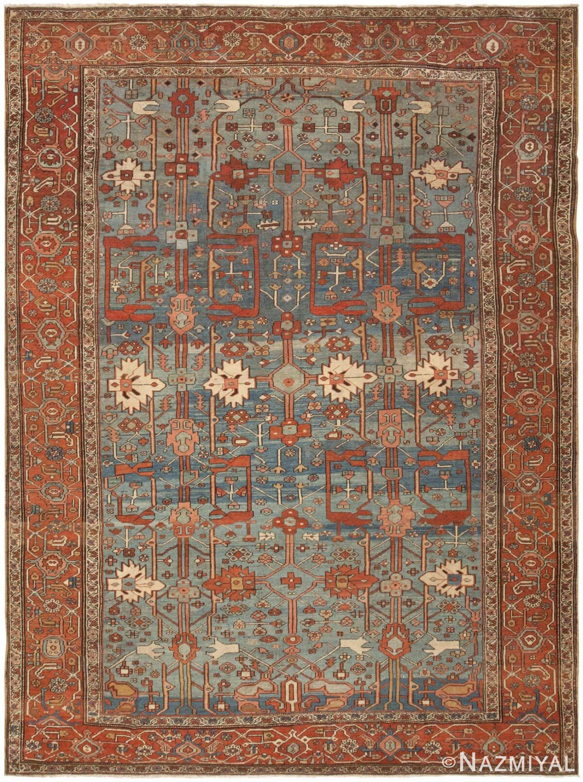 Antique Heriz Rug 44433 Detail/Large View