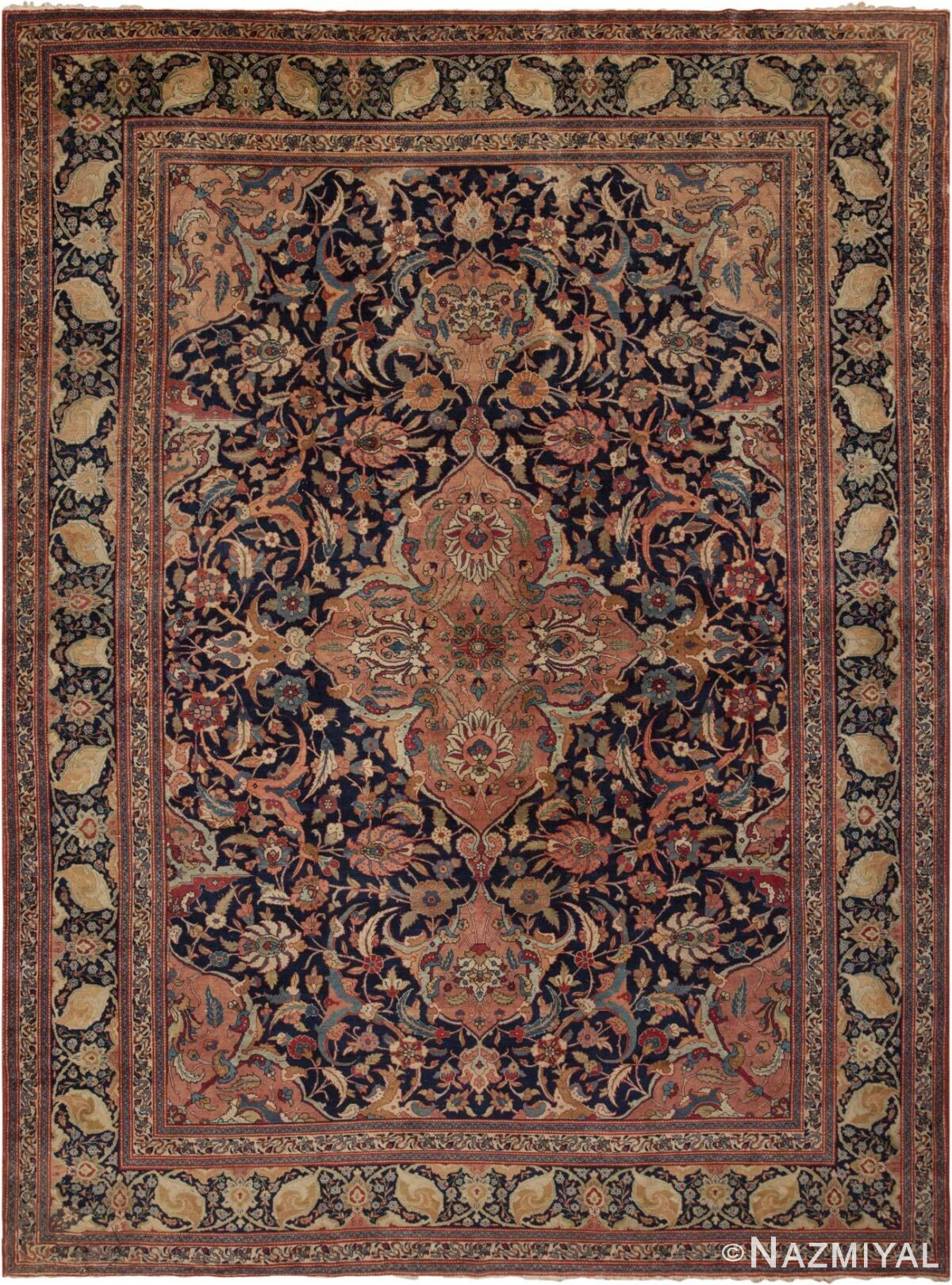 Antique Tabriz Persian Rug 46259 Nazmiyal Antique Rugs