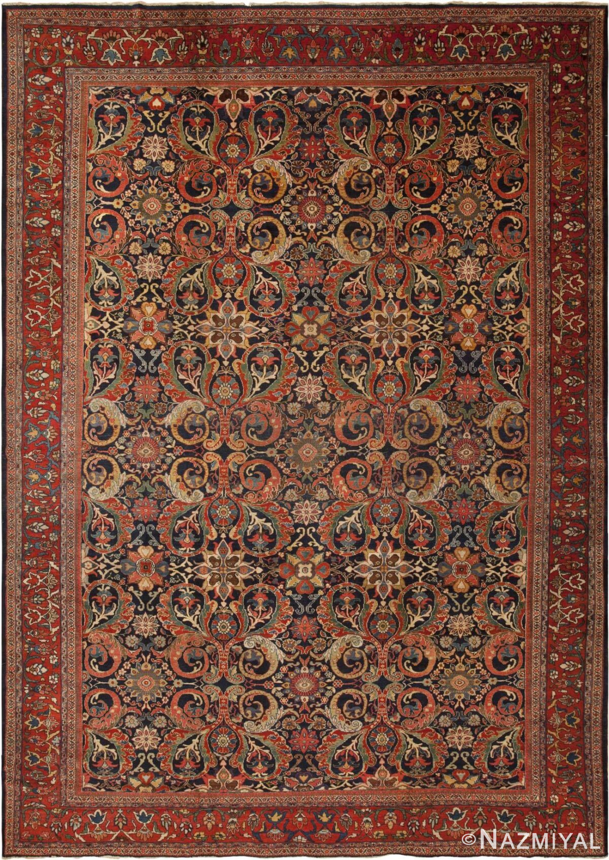 Antique Sultanabad Persian Rug 46265 Nazmiyal Antique Rugs