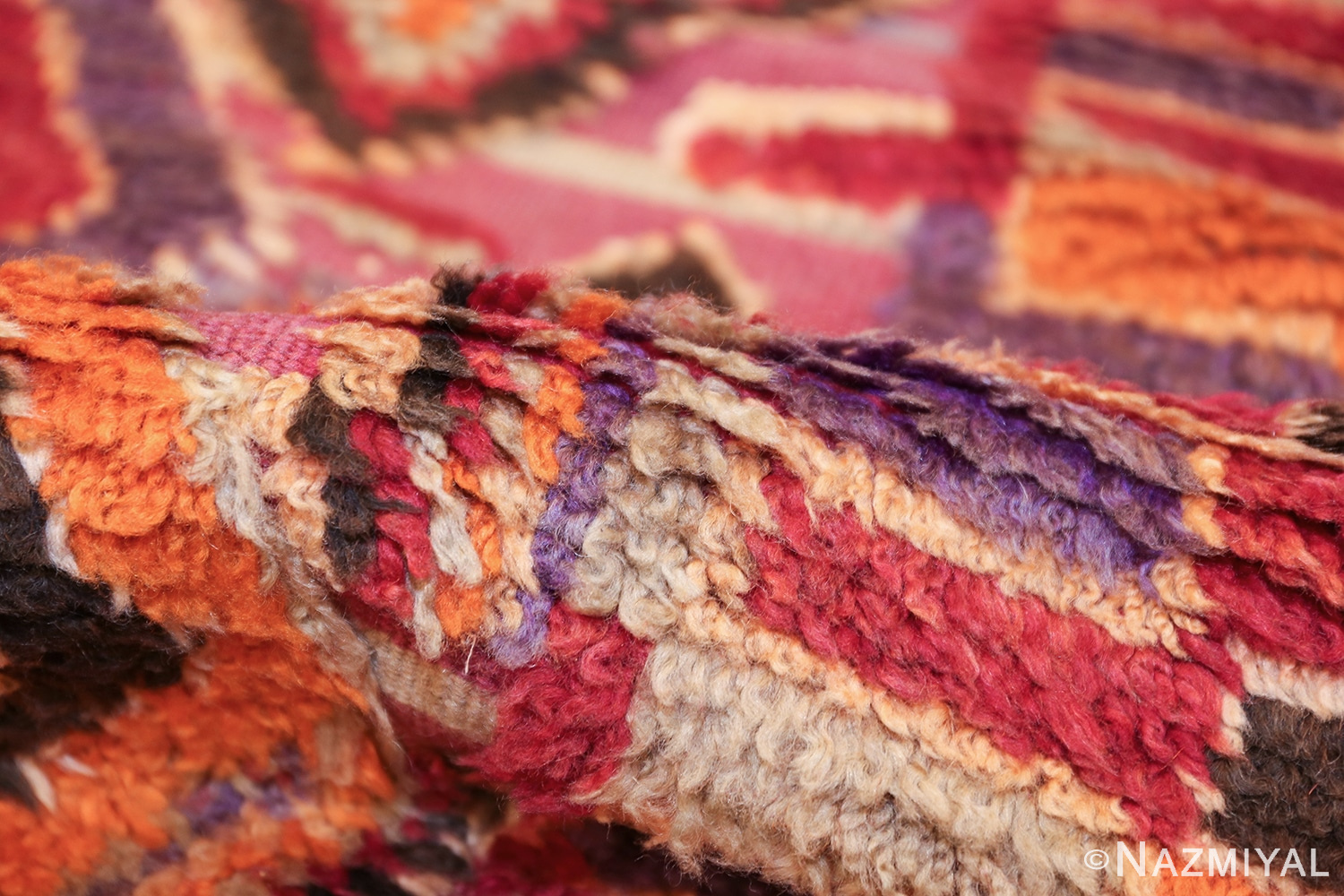 large size vintage moroccan rug 45996 pile Nazmiyal