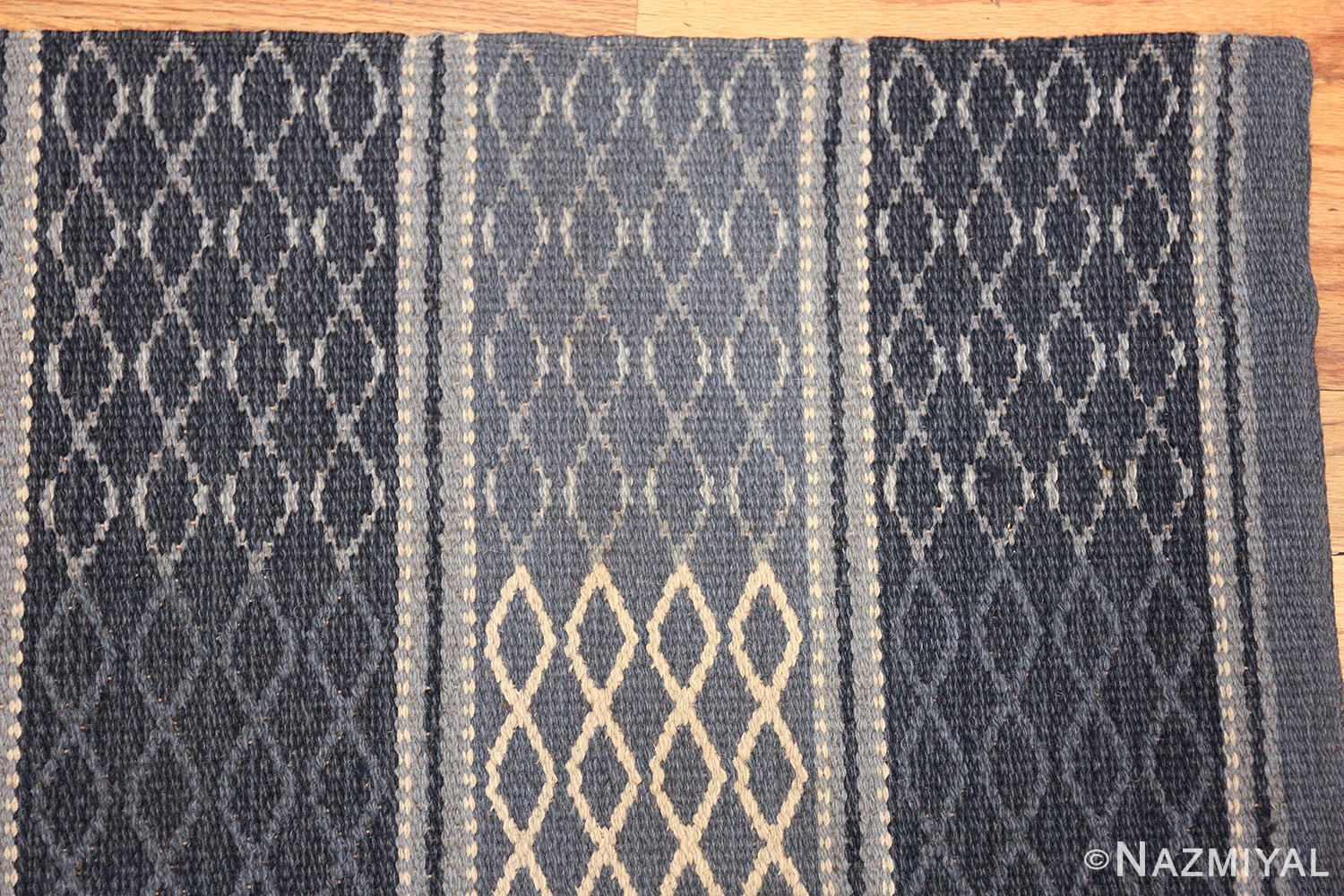 vintage swedish double sided rug 46236 corner Nazmiyal