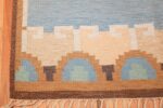 Vintage Swedish Kilim rug by Ingegerd Silow 46312 color corner Nazmiyal