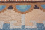 Vintage Swedish Kilim rug by Ingegerd Silow 46312 light blue design Nazmiyal