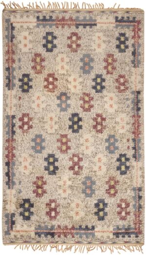 Antique Swedish Rya Rug 46309 Detail/Large View