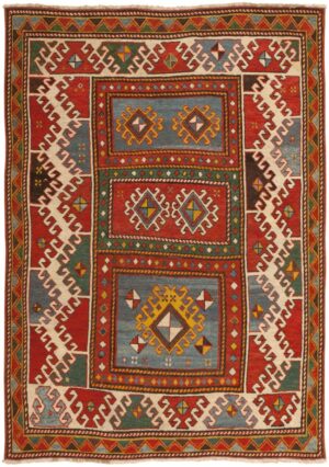 Antique Kazak Rug 46355 Detail/Large View