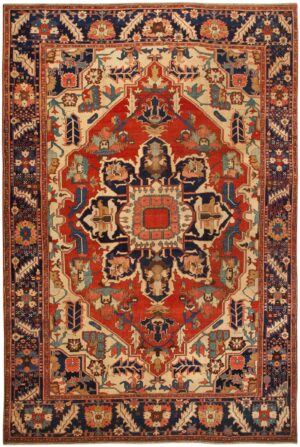 Antique Persian Serapi Rug 46367 Detail/Large View