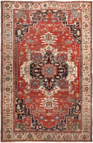 Antique Persian Serapi Rug 46384 Detail/Large View