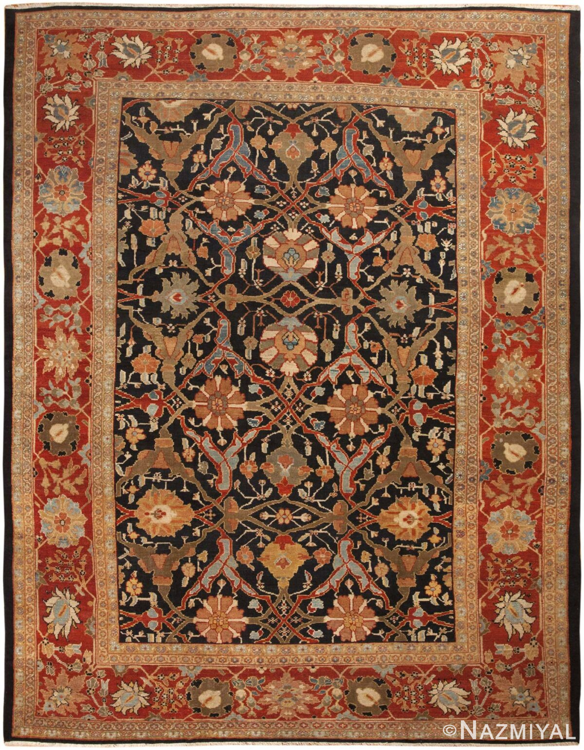 Antique Persian Sultanabad Carpet 46102 Nazmiyal Antique Rugs