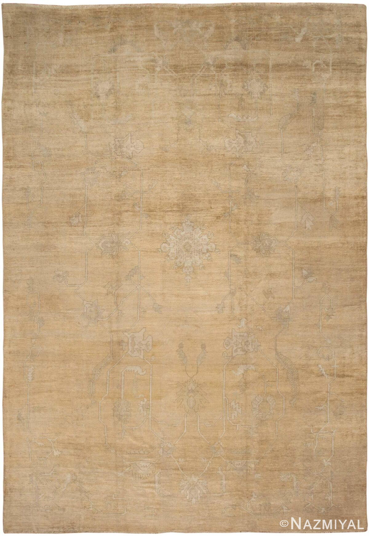 Antique Turkish Oushak Rug 46178 Nazmiyal Antique Rugs
